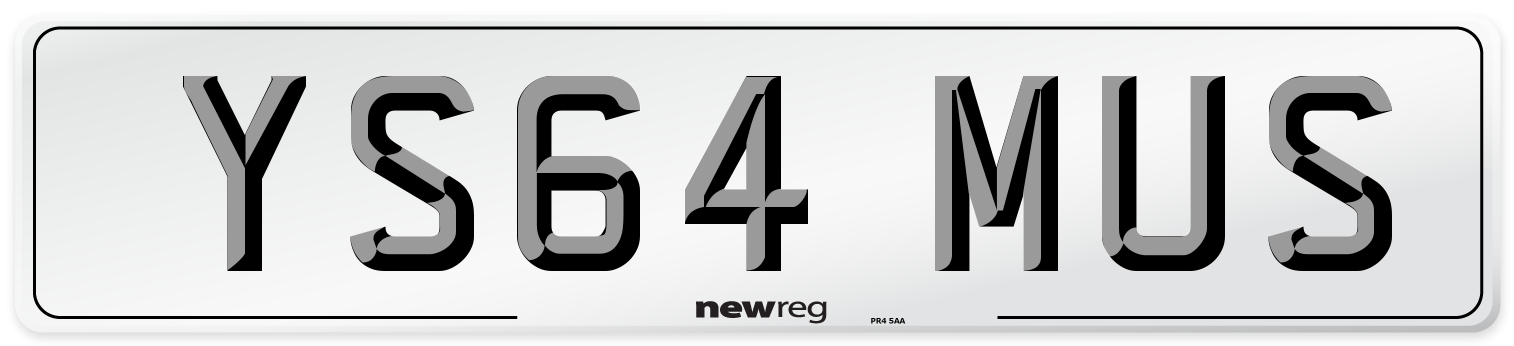 YS64 MUS Number Plate from New Reg